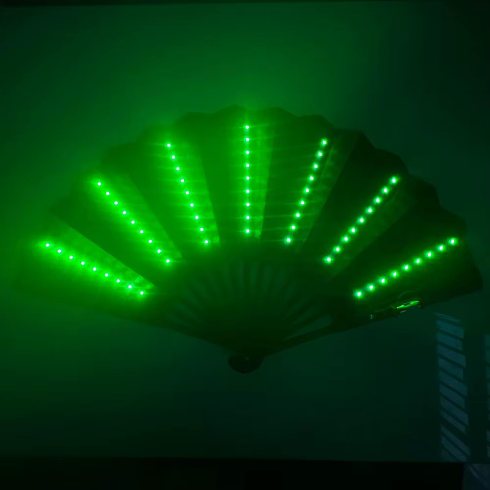 Éventail Led pliant scintillant, lumière de danse, spectacle nocturne, Halloween, noël, Rave, access