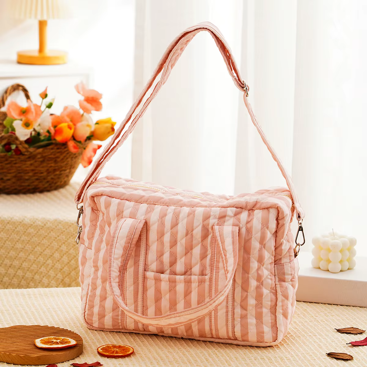 Sac à langer matelassé Happyflute, sac à langer multifonctionnel, sac à bandoulière, sac à langer po