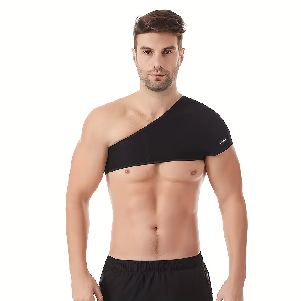 Attelle d'épaule sportive réglable avec larges sangles, support en fibre de polyester pour le fitnes