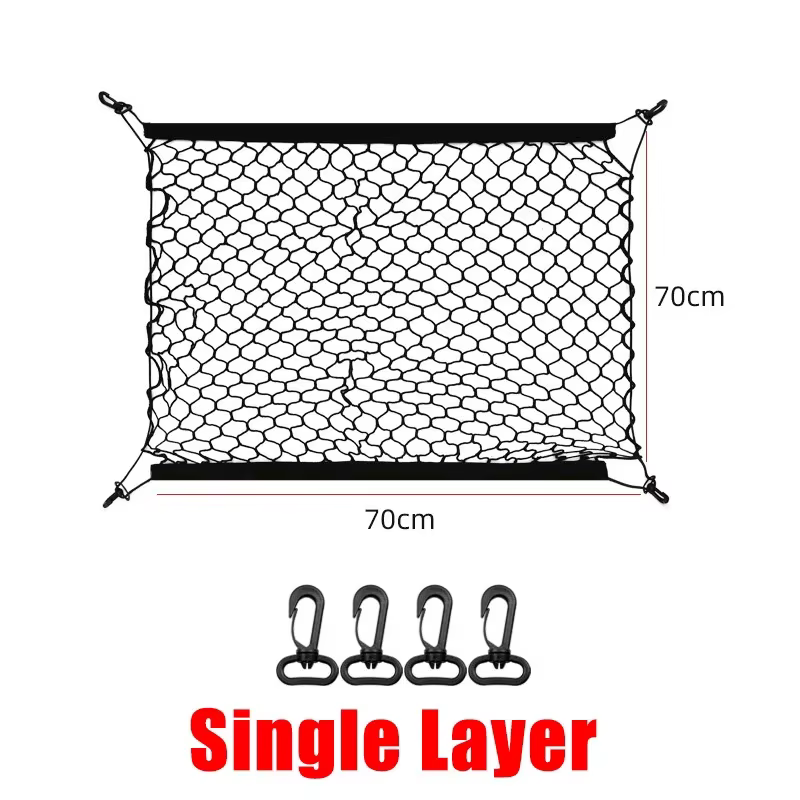 Filets de coffre arrière de voiture, ficelle élastique en nylon, sac de rangement en maille, accesso
