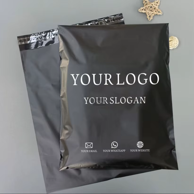 Sac express noir, emballage cadeau, sac postal, sac en plastique étanche, produit de transport, sac