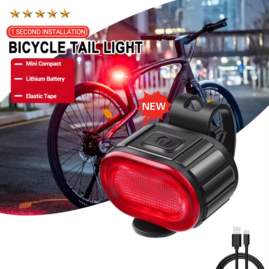 Paquet de 1/2 feux de vélo rechargeables phare et feu arrière, feux de cyclisme étanches pour vélos 