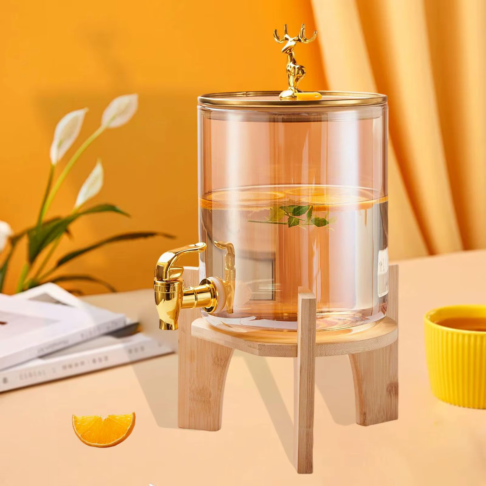 Distributeur de boissons avec robinet et support, distributeur de boissons en verre pour fête, récip
