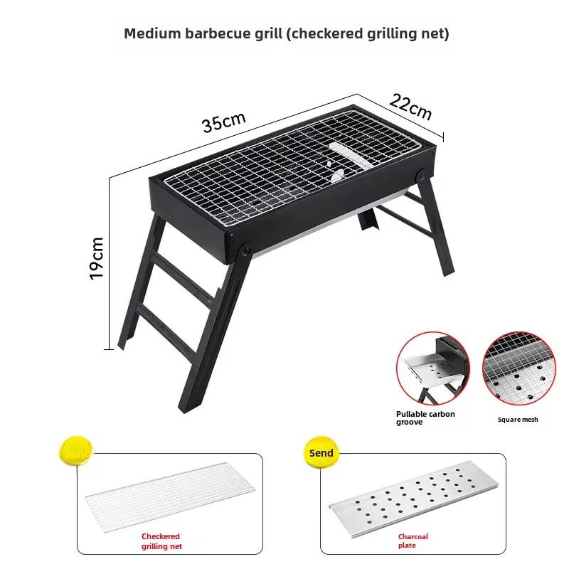 Barbecue, réchaud à charbon de bois domestique, barbecue sans fumée, gril portable au charbon de boi