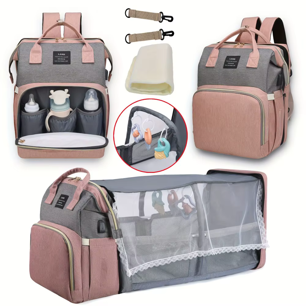 Sac de maman léger et Portable, lit de berceau pliant, sacs de maternité de voyage de grande capacit
