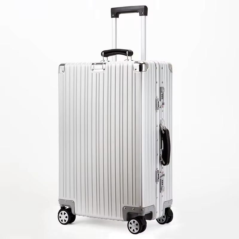 Valise Vintage en alliage d'aluminium-magnésium de qualité supérieure, bagage à roulettes de voyage 