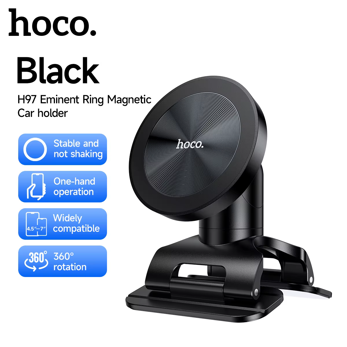 Support magnétique pour téléphone HOCO dans la voiture, support adhésif puissant pour console centra
