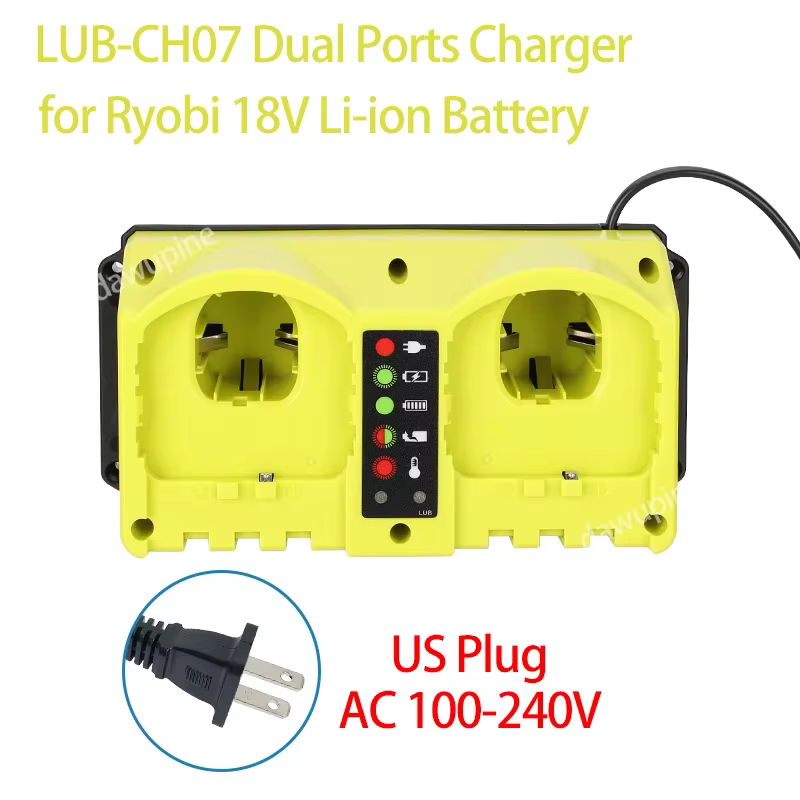 Accessoires pour outils électriques P117, chargeur rapide à double Ports AC 100-240V 1,5a pour batte