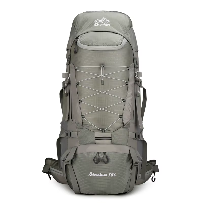 Sac à dos de randonnée 75L avec housse de pluie, sac de montagne multifonctionnel, sac à dos d'extér