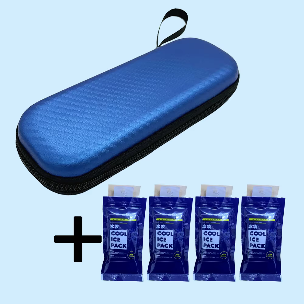 Sac de refroidissement à insuline Portable avec 4 sacs de glace, protecteur de pilule de poche pour 