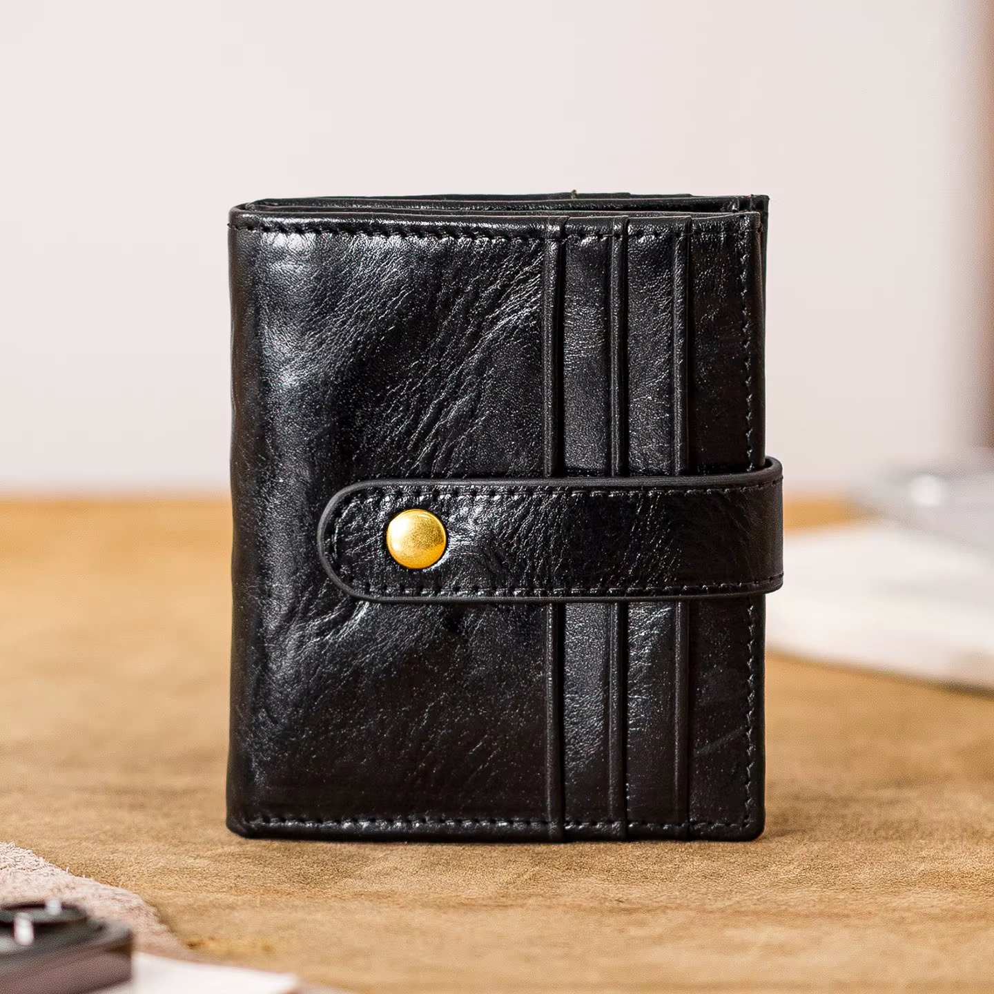 Petit porte-cartes vintage en cuir de vache de première qualité pour hommes et femmes, porte-cartes 