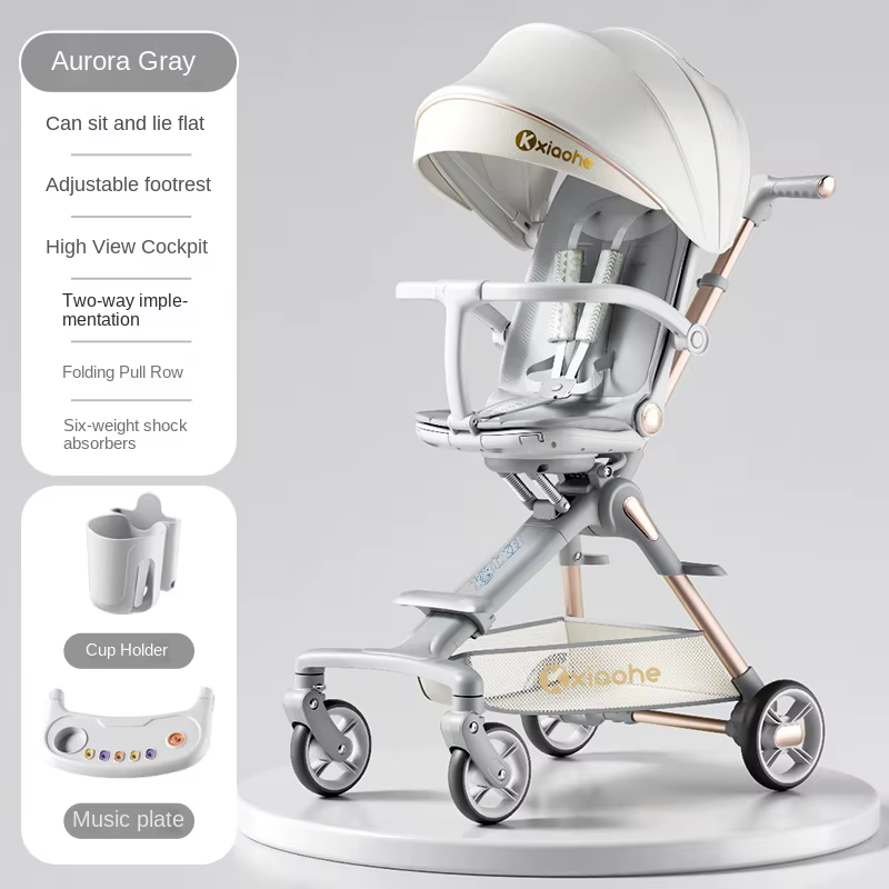 Poussette pour bébé pouvant s'asseoir et s'allonger, pliable, légère, voyage, bidirectionnelle, pays