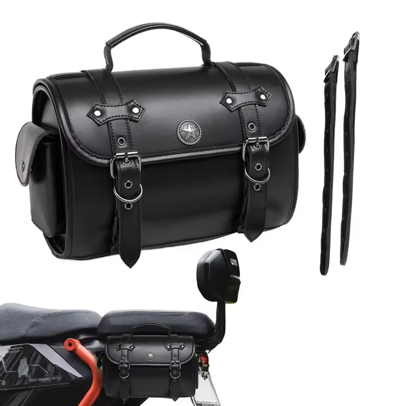 Sacoches de moto en cuir, sacoche pour motos, pochette de selle de grande capacité pour cyclistes, s
