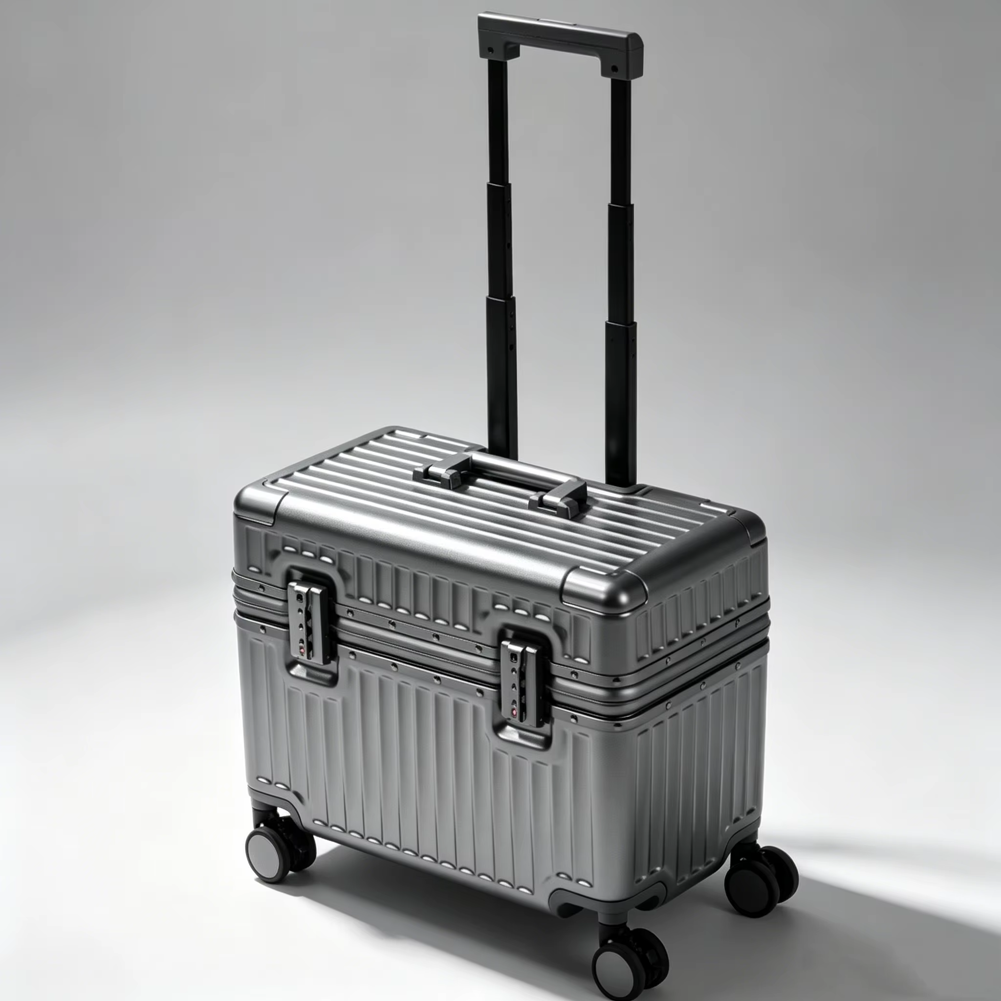 Valise à ouverture par le haut 18 pouces, bagage à main pour voyageur photographe, bagage à roulette