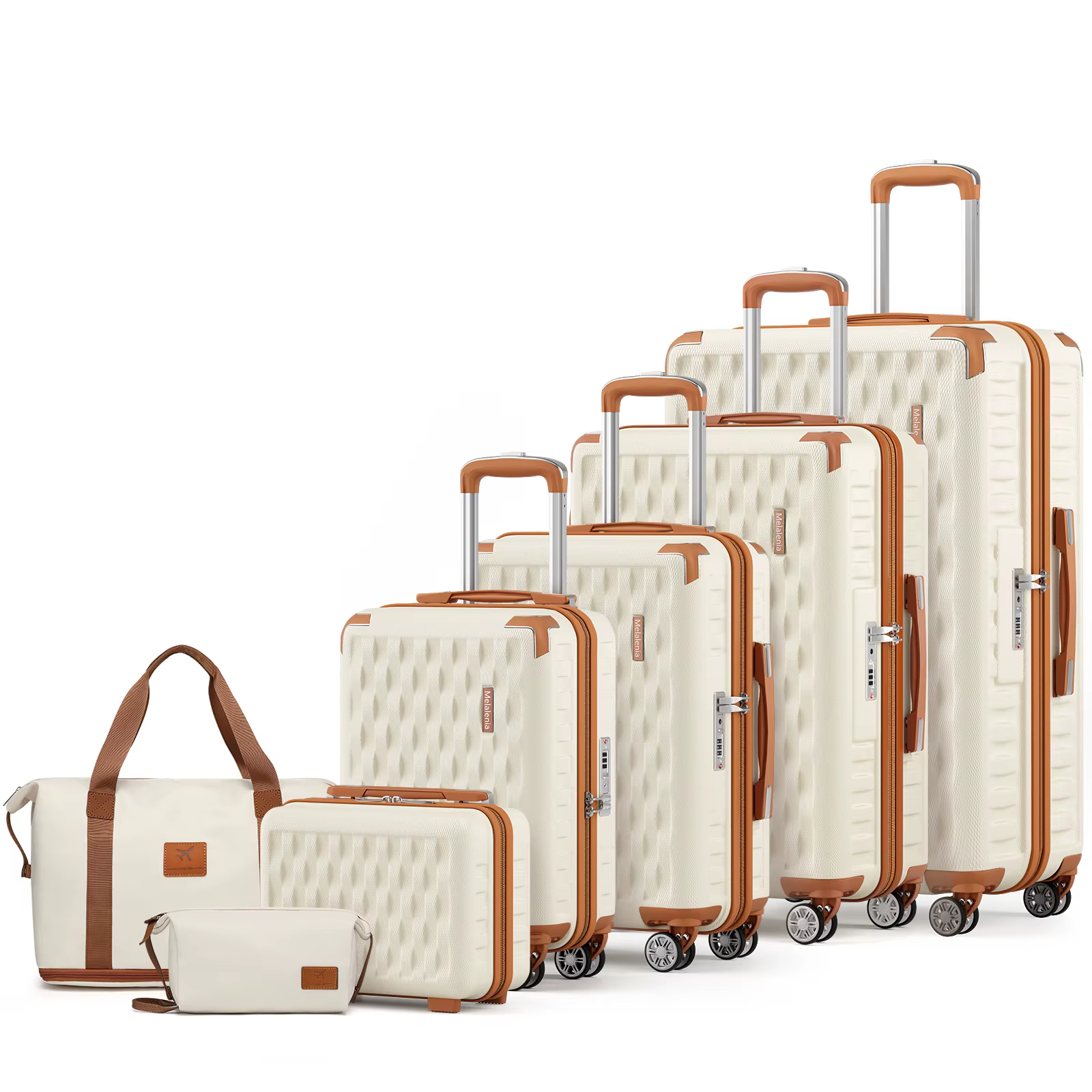 Ensemble de bagages légers et durables de 7 pièces, valise de voyage familiale avec serrure TSA et r