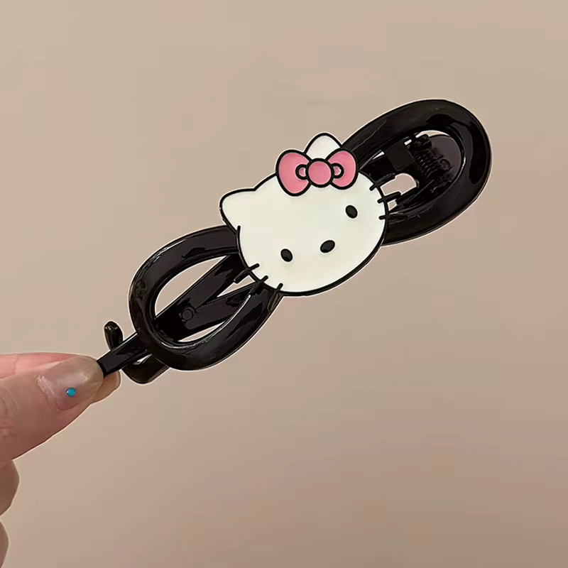 Barrettes à cheveux Hello Kitty mignonnes de style dessin animé, accessoires pour cheveux d'étudiant