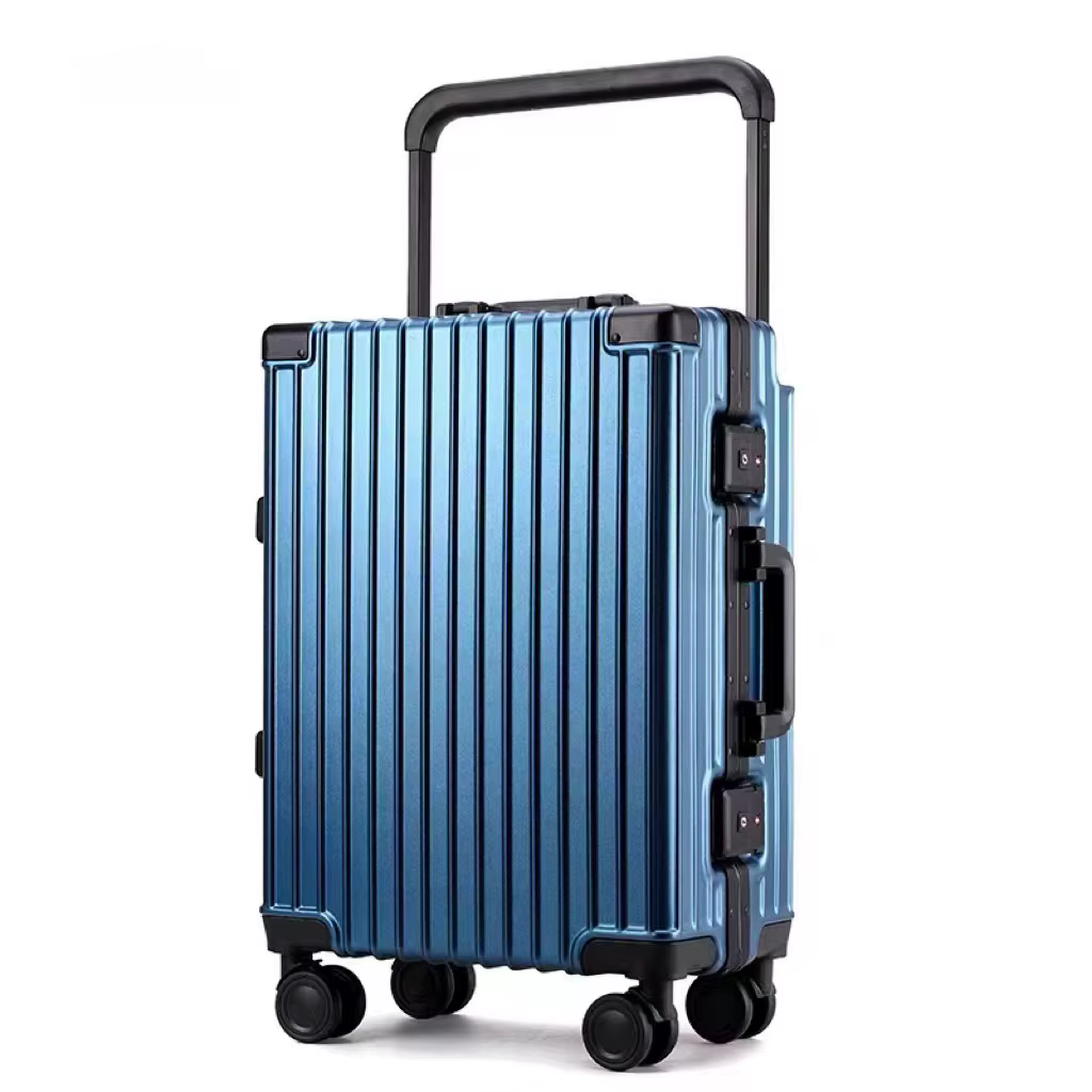 Valise de voyage à poignée large, cadre en aluminium, boîte d'embarquement à bagages, valise à roule