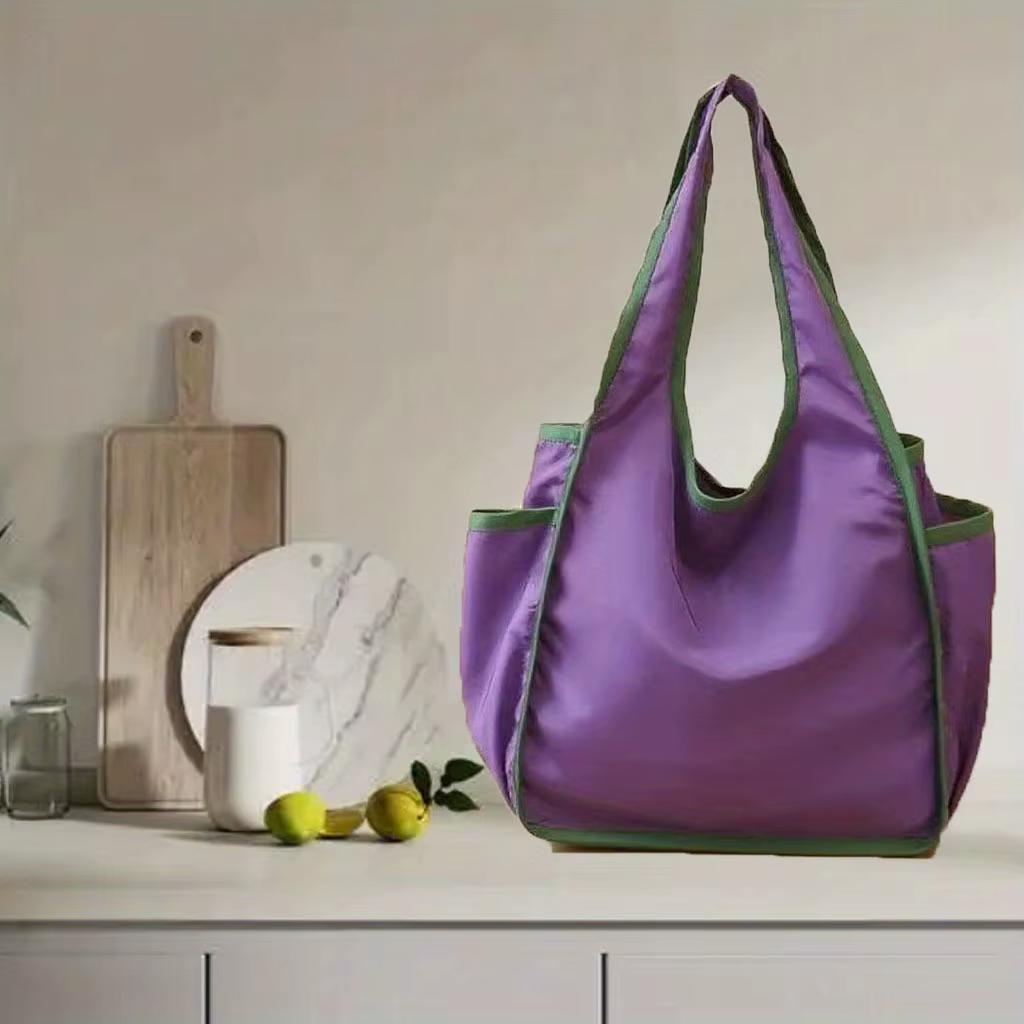 Sac de courses pliable, sac écologique portable et simple multicolore de grande taille, sac de cours