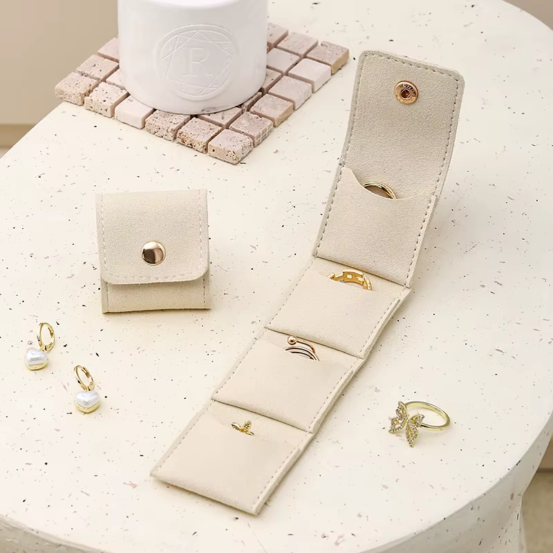 Sac d'exposition de bijoux en velours, conteneur pliable pour collier, bague, sac d'emballage, malle
