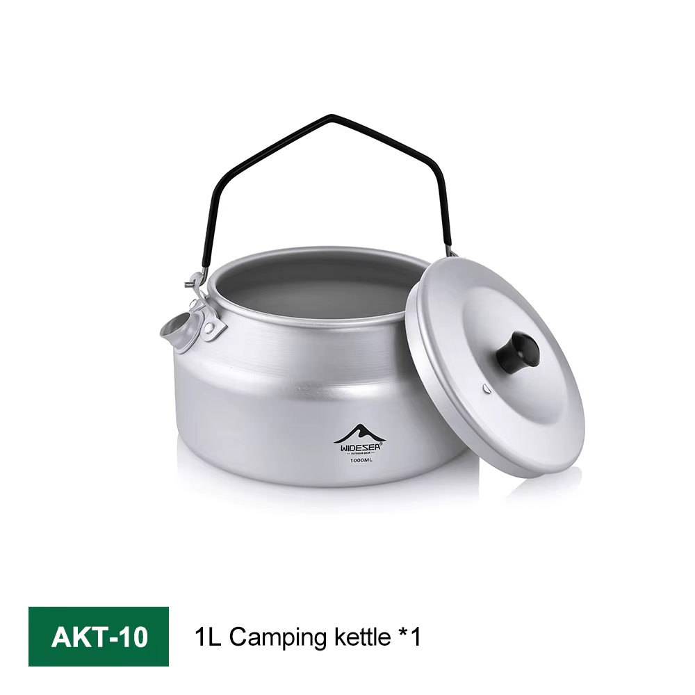 Widesea – bouilloire de Camping en plein air, 1l, en aluminium pur, poignée de retrait à trou court,