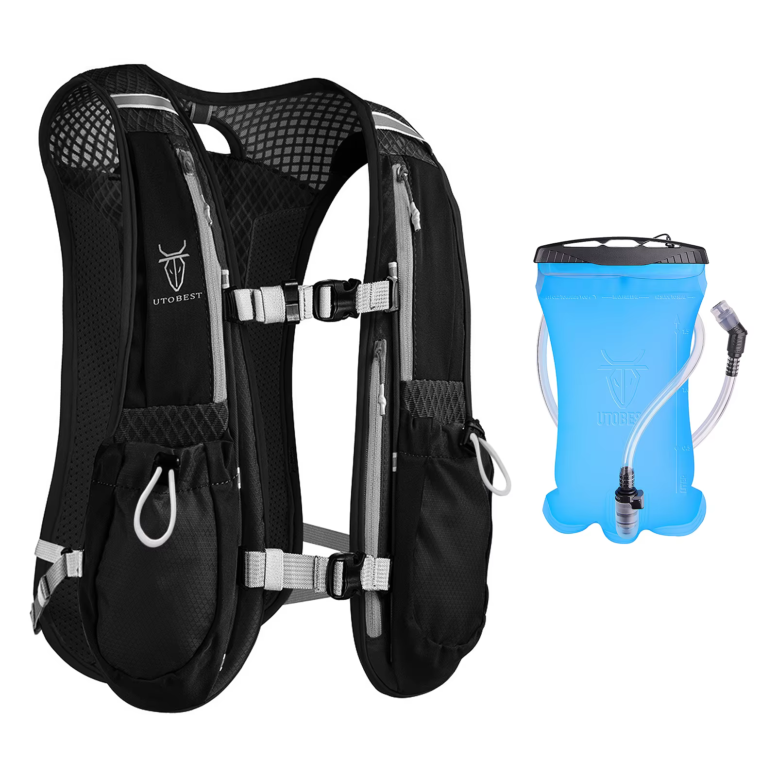 UTOBEST-Sac à dos de course sur sentier avec glaçage d'hydratation ultra léger, vessie d'eau de 1,5 