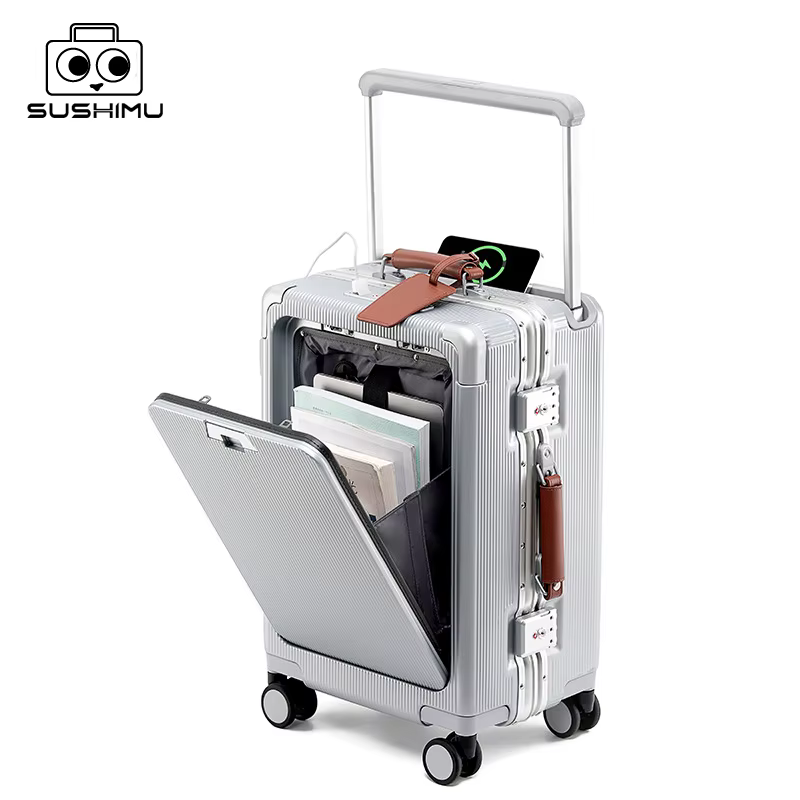 SUSHIMU – bagage à roulettes large, ouverture frontale, multifonctionnel pour femmes, petite boîte d