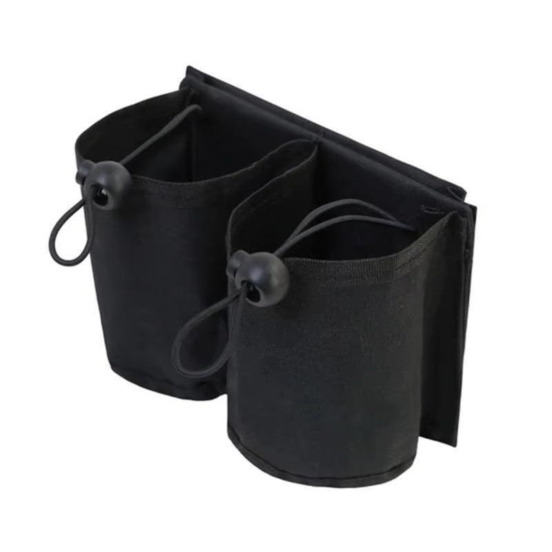 Porte-bouteille d'eau pour poignée de bagage, pochette de rangement double pour gobelets, porte-bois