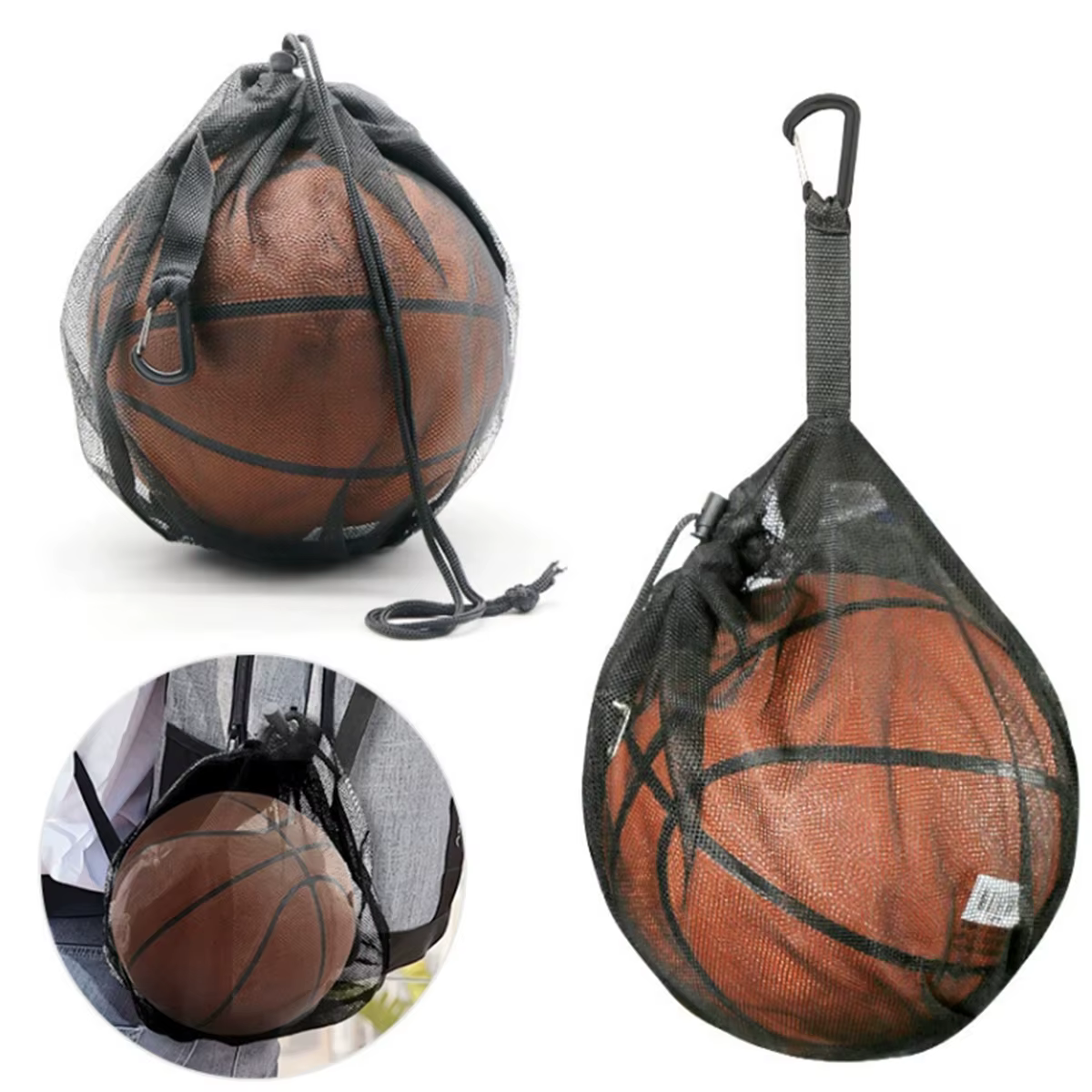 Sac en filet de basket-ball Portable, sac de football, sac de volley-ball, sac en filet à cordon, sa
