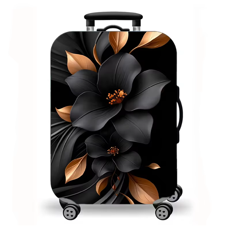 Housse de valise, protection de valise extensible de luxe à imprimé floral rose pour le voyage, desi