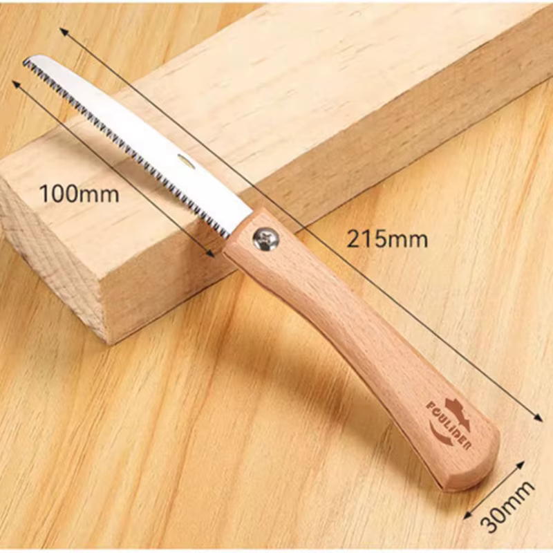 Mini scie pliante avec manche en bois de noyer, petite scie à main portable pour le travail du bois,