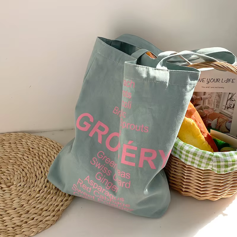 Sac de Shopping pour femmes, Design de liste d'épicerie, sac à bandoulière de couleurs mignonnes pou