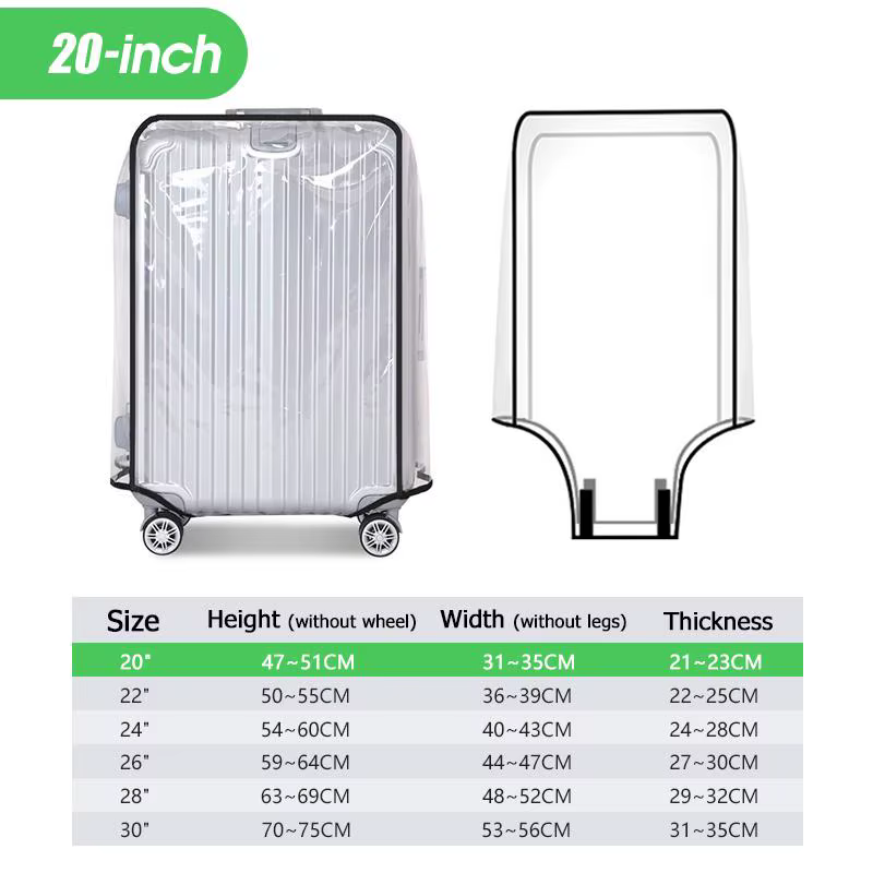 Housse de protection transparente pour bagages de voyage, imperméable, anti-poussière, résistante à 