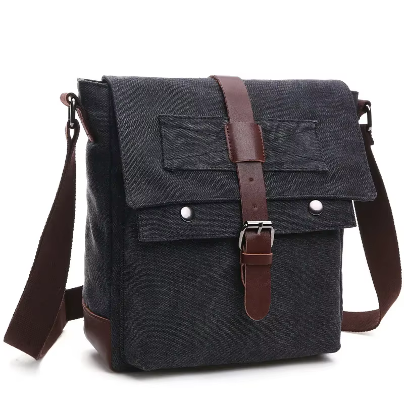 Toile hommes sacs de messager d'affaires pour hommes sac à bandoulière Vintage toile sac à bandouliè