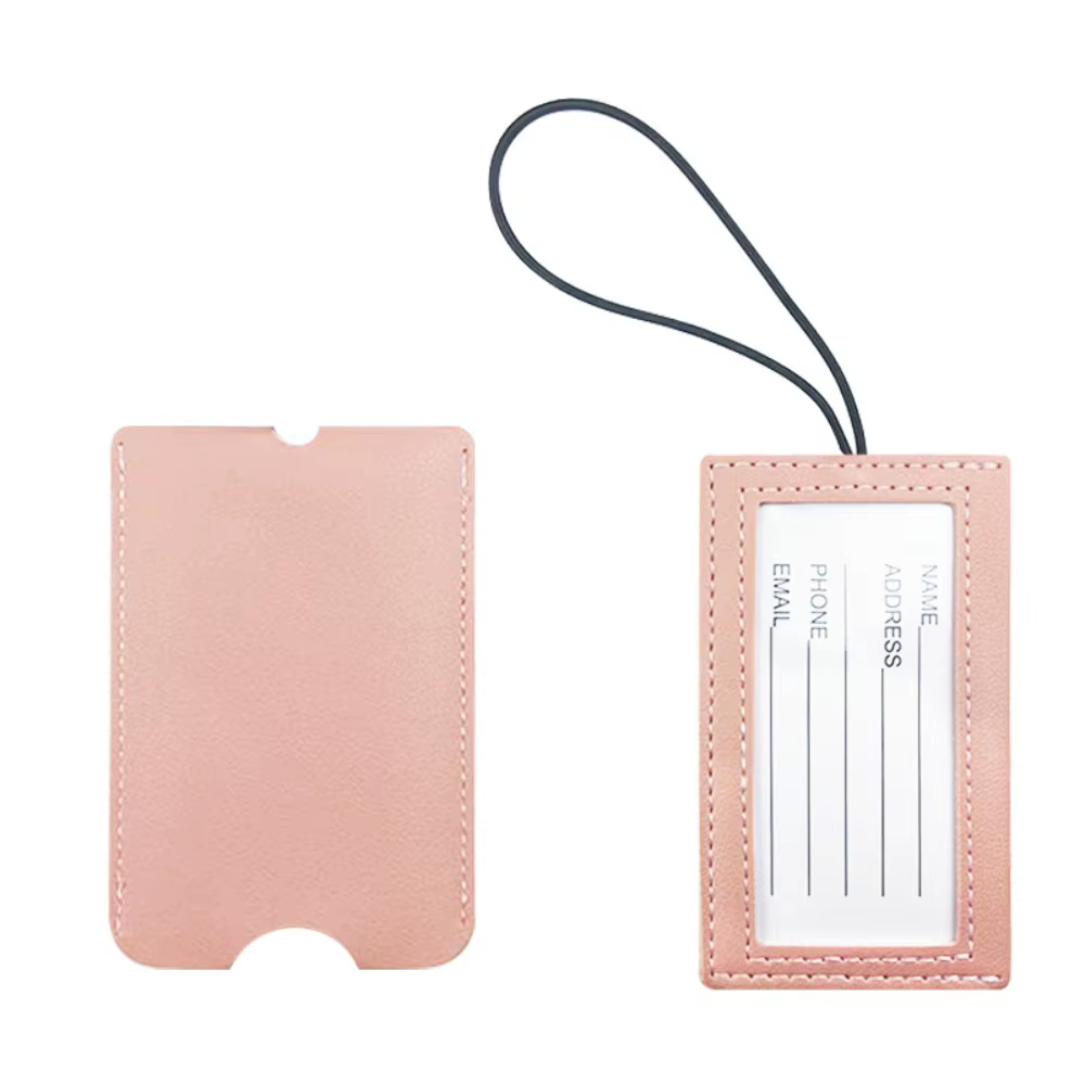 Étiquette de bagage en cuir PU, accessoires pour sac à dos, couleur rouge, étiquettes de nom, d'iden