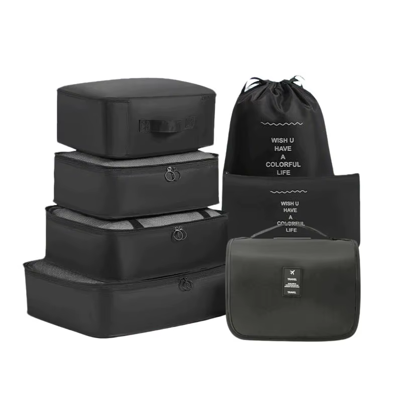 Ensemble de 7 sacs de rangement pliables pour vêtements de voyage, sacs de rangement portables pour