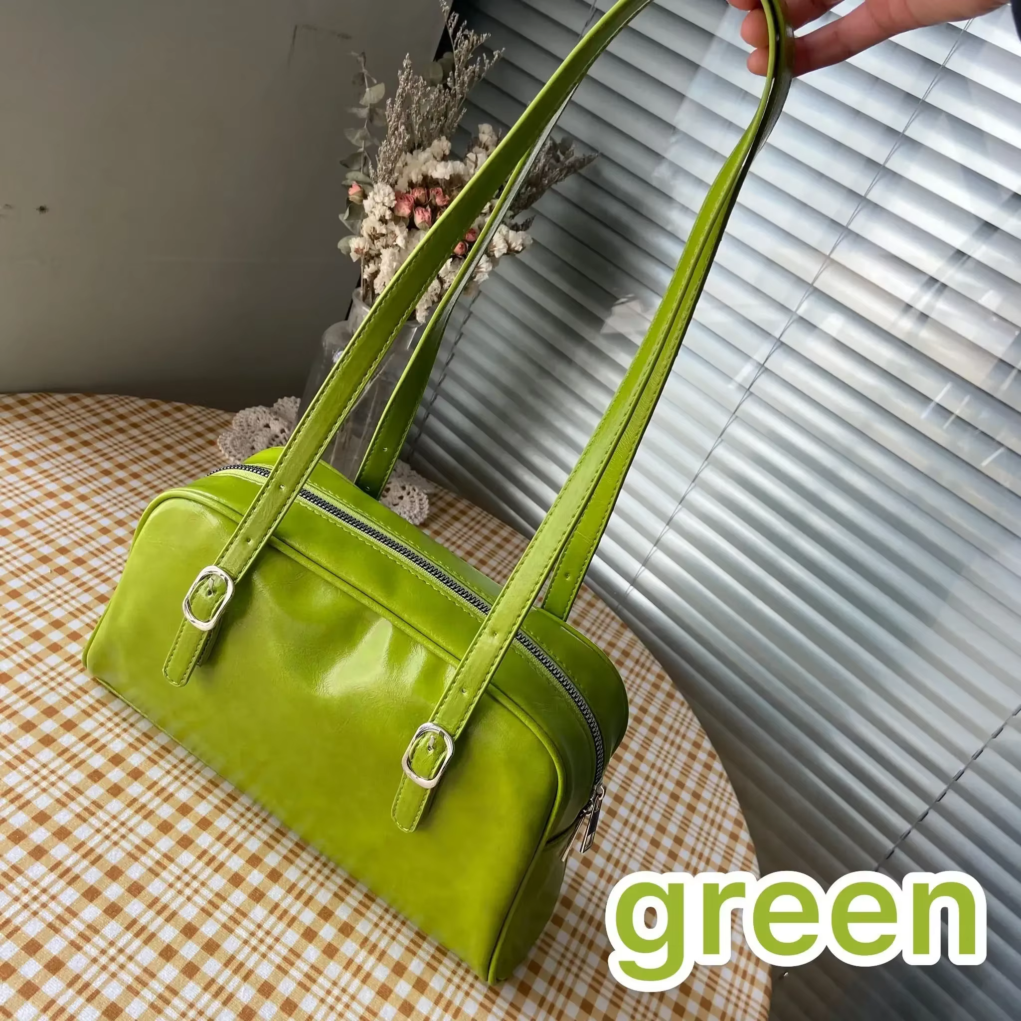 Sac à main en cuir PU pour femmes, vert, grande capacité, décontracté, 03/petit, fourre-tout