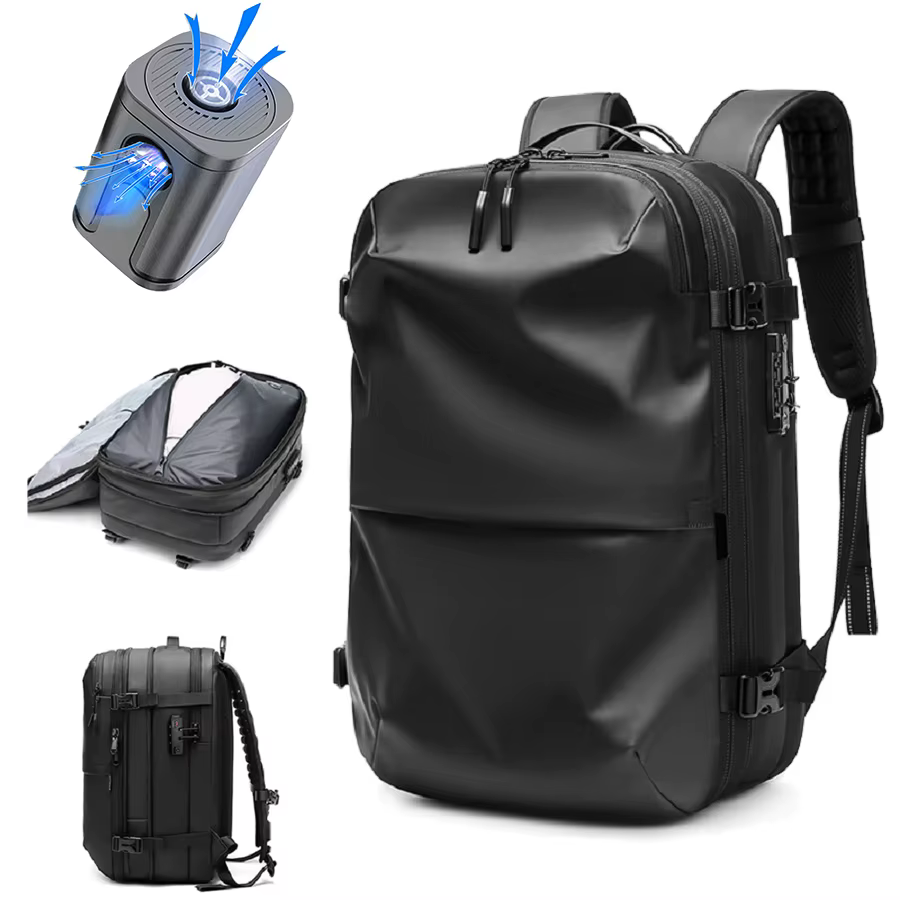 Sac à dos de voyage pour hommes, compression sous vide, pour ordinateur portable 17 pouces, sac à do