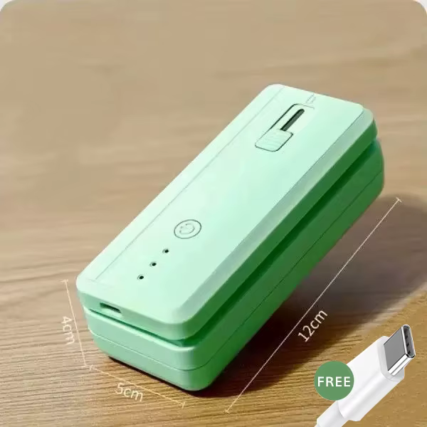 Mini scelleuse de sacs Portable 2 en 1, avec thermoscellage et coupe, scelleuse de sacs à puces magn