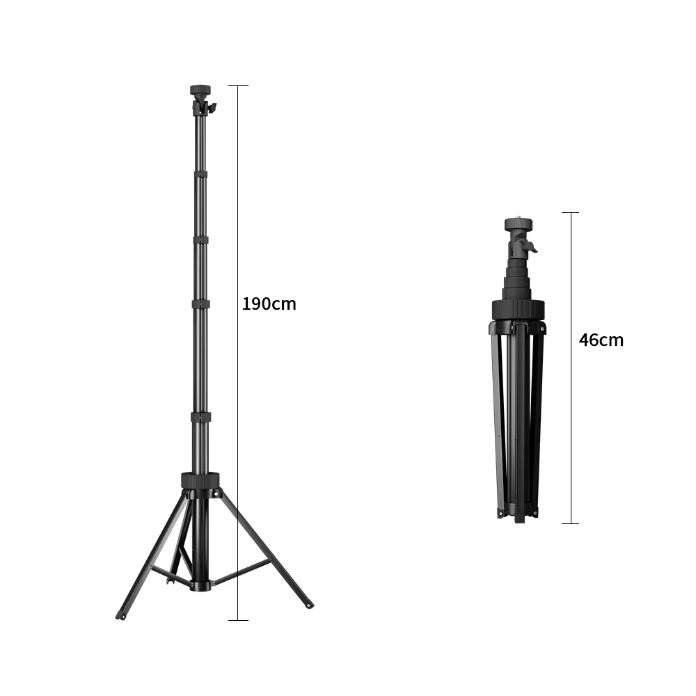 Trépied pour téléphone portable, perche à selfie réglable, support de sol pour téléphone, extension 