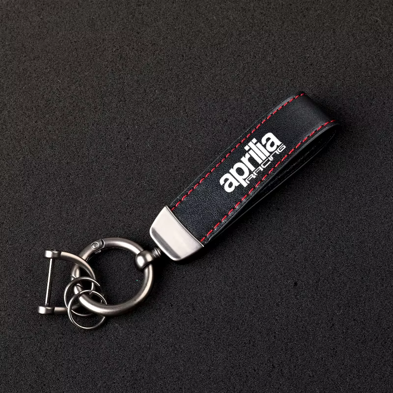 Porte-clés de moto en cuir de qualité supérieure avec logo, chaîne pour Aprilia Racing GPR, RSV4, RS