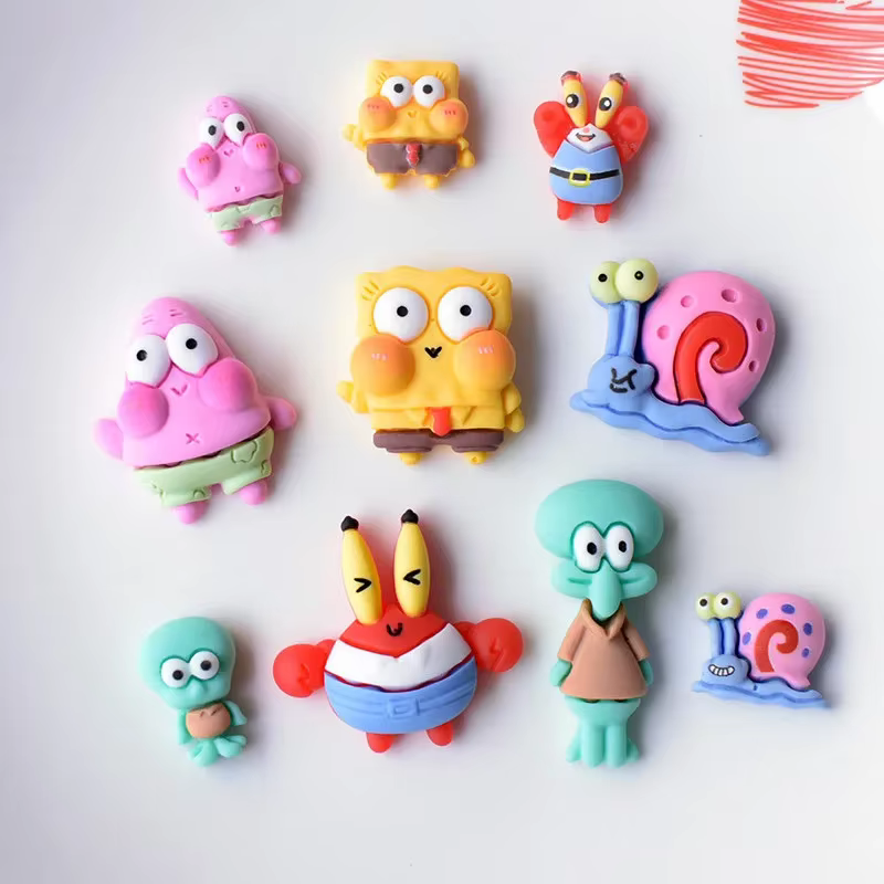 10 pièces d'accessoires décoratifs mignons sur le thème de l'anime, crabe, pieuvre, escargot, sandal