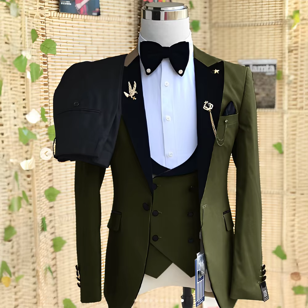 Ensemble de costume 3 pièces pour hommes de mariage (veste pantalon gilet) smoking de marié Blazer f