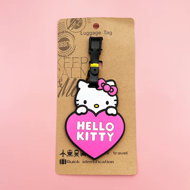 Étiquette de bagage Hello Kitty, étiquette de bagage Kuromi mignonne, valise de dessin animé, porte-