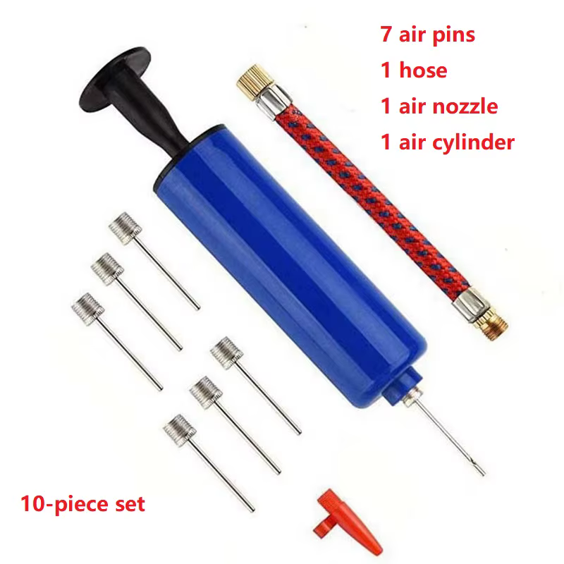 10 pièces ensemble de pompe à bille pompe à main gonfleur Portable balle pompe de gonflage outils av