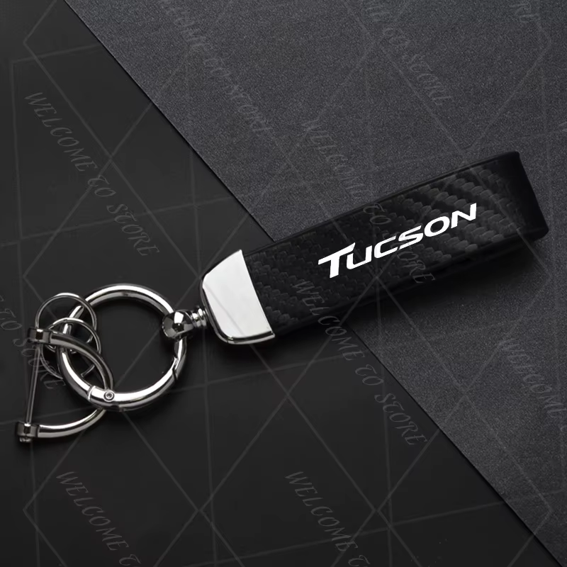 2025 pour Tucson LOGO Ix35 NX4 TLPE GLS N ligne femme hommes porte-clés en cuir de carbone porte-clé