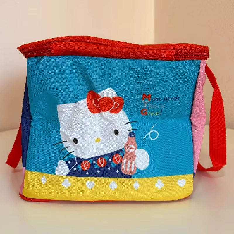 Sac de pique-nique isotherme pliable de grande capacité, motif dessin animé mignon Hello Kitty, colo