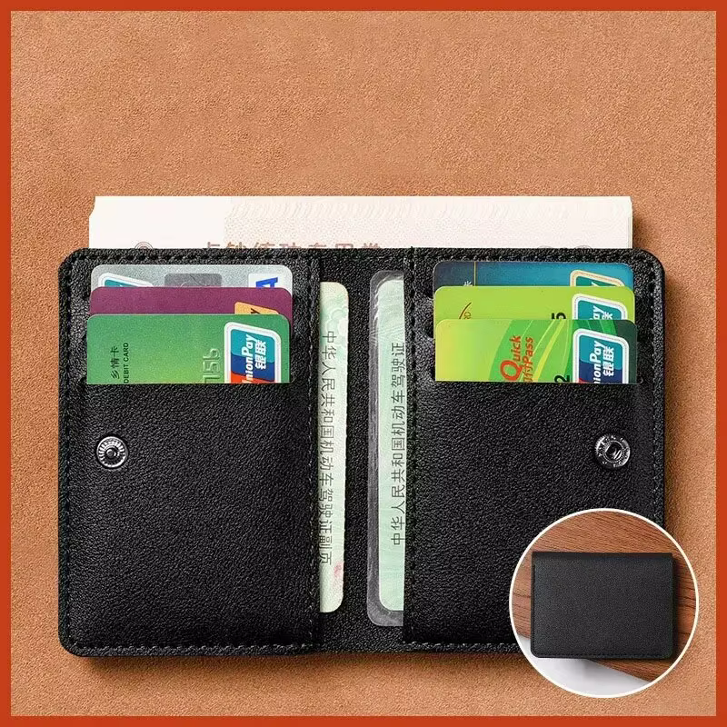 Petit portefeuille classique en cuir PU pour hommes et femmes, court et Simple, à la mode, Ultra fin