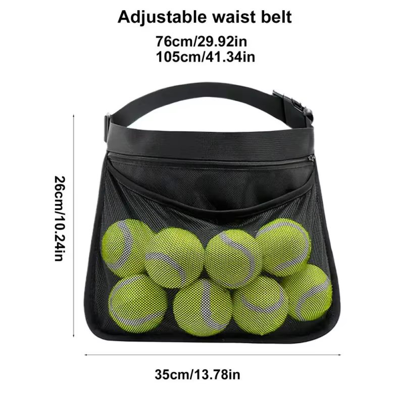 Sacs de support de sac de taille pour balles de Tennis, grande capacité, ceinture réglable, pochette