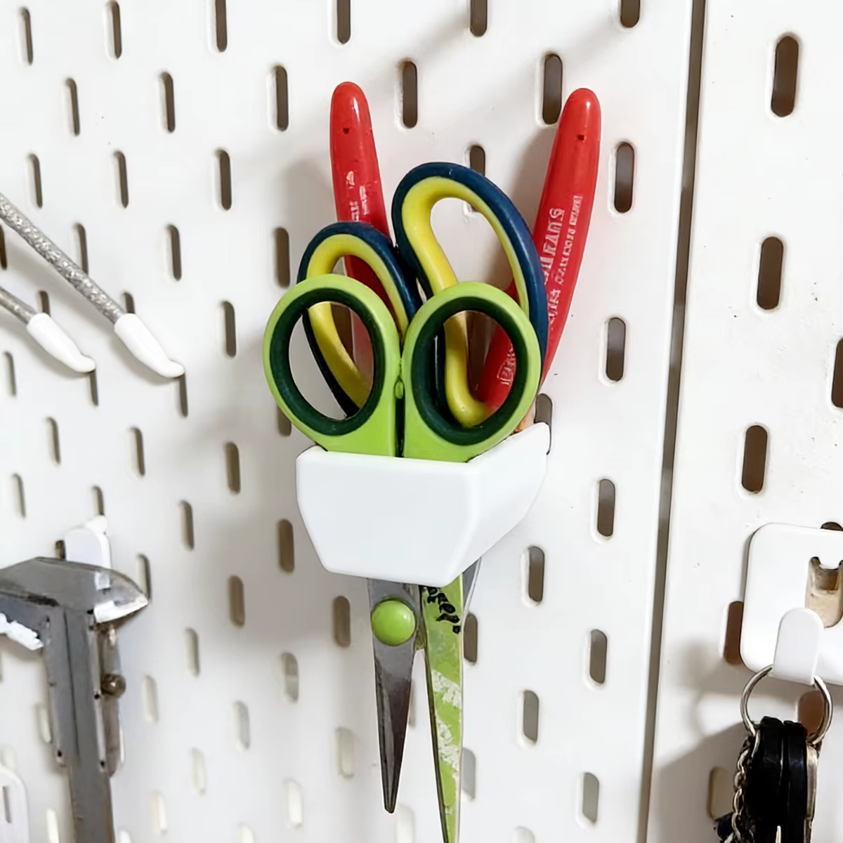 Accessoires de rangement simples à 3 compartiments pour panneau perforé, adaptés à la suspension dan