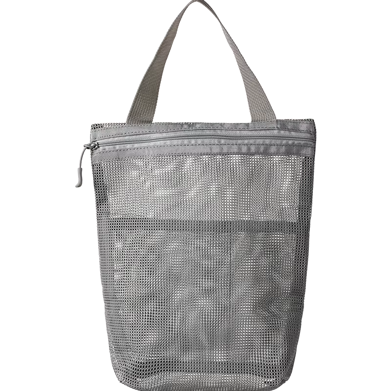 Trousse de toilette portable 23x26cm avec poignée pratique, sac de rangement de toilette en maille d